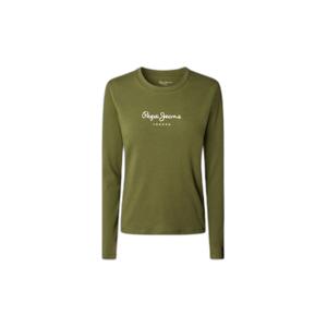 pl505203-765-women-s-long-sleeve-t-shirt-pepe-jeans-new-virginia-ls-khaki-green