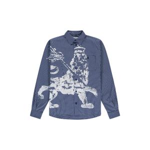 102libufw25-631-checked-and-printed-shirt-the-new-originals-lion-button-check-blue